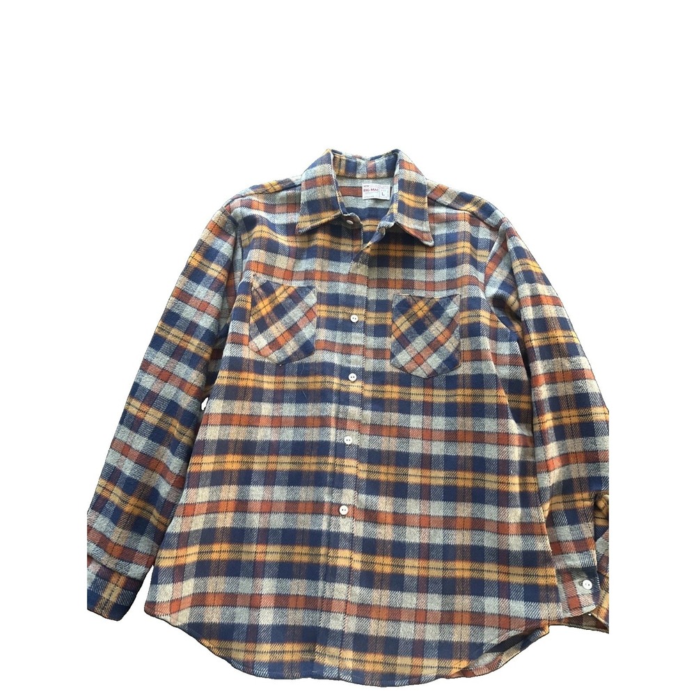 Vintage Big Mac JC Penney Heavyweight Flannel Shirt Mens Size Large Rare